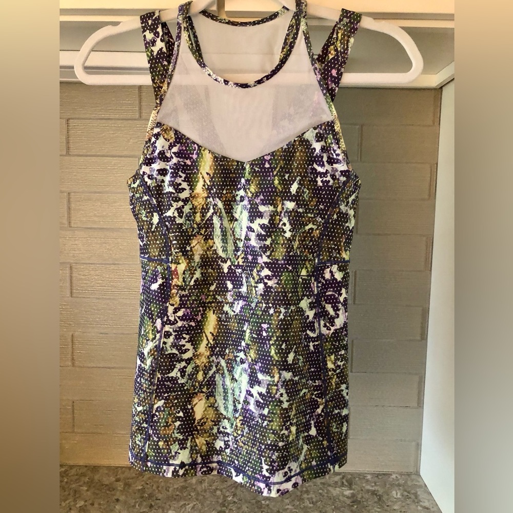 Lululemon Fitness Top with Built in Bra Mesh Top